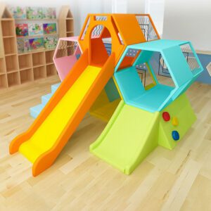 Colorful Rainbow Honeycomb Slide for Kids
